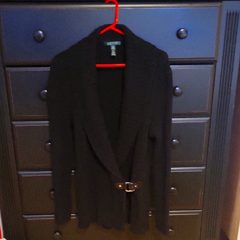 Ralph Lauren Black Cardigan with Buckle Detail
